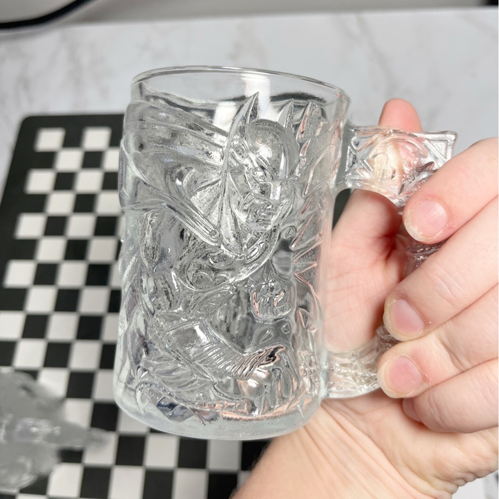 Vintage 1995 McDonalds Batman Forever Glass Mugs Set Batman Robin DC Comics - Picture 8 of 10